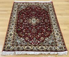 Oriental Persian Kashmir Rug Handmade Knotted Silk Carpet,Floor Room Area Decor