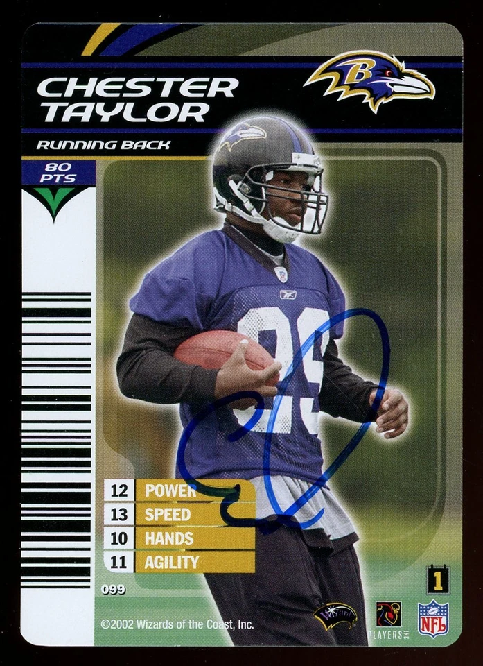 2002 NFL Showdown CHESTER TAYLOR Signed Card autograph auto VIKINGS RAVENS - Image 1 of 1