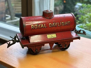 Hornby O Gauge red Tank Wagon Royal Daylight original Good no box spoked wheels - Picture 1 of 8