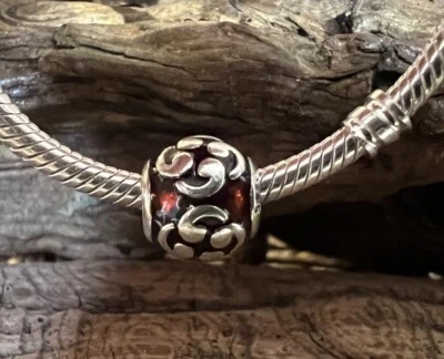 Auténtico Pandora Naranja Zen Dije Esmalte Cuentas Plata 925 Navidad Foto 1 de 4