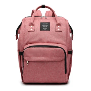 Bolsa de pañales para bebé Mochila Bolsa de momia Pañales Bolsa de viaje Bolsa de pañales Organizador Rosa - Imagen 1 de 7