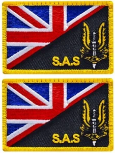 SAS British UK Union Jack Flag Morale Patch | 2PC HOOK BACKING 3"x2" - Picture 1 of 2