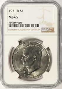 Dólar Eisenhower 1971-D Ike $1 NGC como nuevo 65 - Imagen 1 de 4