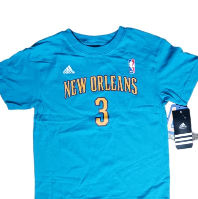 Camiseta Adidas New Orleans Hornets Niños Talla 7 Azul Manga Corta Chris Paul #3 Foto 1 de 4