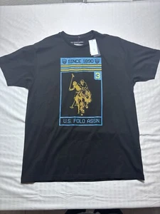 U.S. Polo ASSN Mens Large L Black Shirt Short Sleeve NWT - Picture 1 of 9
