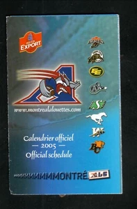 Montreal Alouettes--2005 Pocket Schedule--Molson Export--CFL - Picture 1 of 2