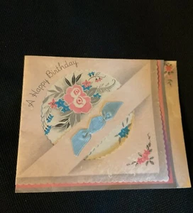 Vintage Art Deco Geburtstagskarte Blumen um 1920 - Bild 1 von 4