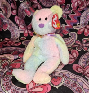 GROOVY the Tie Dye Bear ✨️ MWNMT Very Near Mint ✨️ Neu TY Beanie Baby Plüsch 1999 - Bild 1 von 9