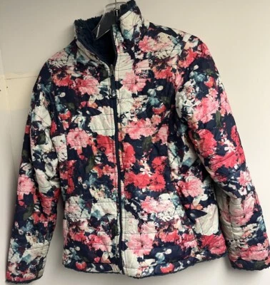 VINTAGE THE NORTH FACE FLORAL FLOWERS JACKET FLEECE LINED SIZE M WOMENS COMFY - Image 1 of 4
