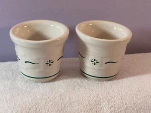 Longaberger woven traditions set of 2 votive candle holders green EX9097 - Picture 1 of 6
