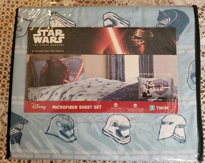Juego de sábanas de microfibra azul tamaño doble Disney Star Wars Force Awakens Foto 1 de 4
