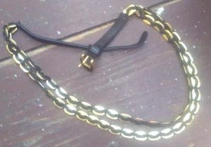 NEW ZARA Leather Double Chain Belt in Gold and Black - Picture 1 of 3