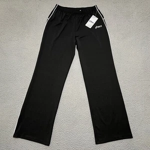 NEW ASICS Pants Womens Small Alana Black White Logo Athletic Workout Gym Lounge - Picture 1 of 10
