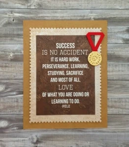 Handmade Motivation Card: Success Hardwork Quote by Pele Motivational Quote - Picture 1 of 1