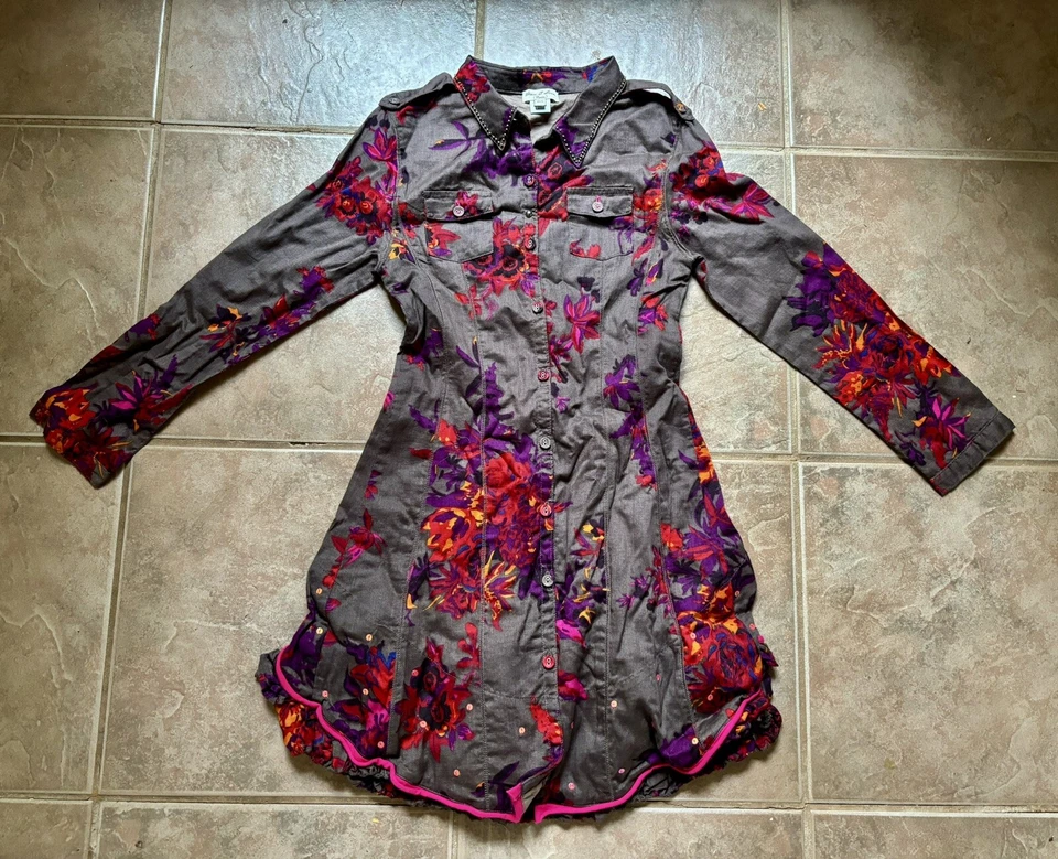 Vestido Eliane et Lena otoño estampado floral talla 8A 7 nuevo sin etiquetas Foto 1 de 4