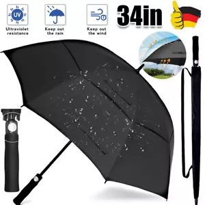 150CM Doppelt Regenschirm Sturmfest Golfschirm Stockschirm Partnerschirm NEU - Bild 1 von 20
