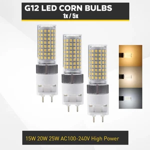 1-5X G12 2pin LED Corn Light Bulbs 120LED 15W 20W 25W Replace Halogen Lamp 220V - Picture 1 of 12
