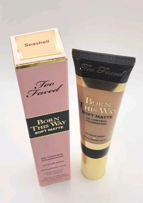 Too Faced BORN THIS WAY Soft Matte Oil Control Foundation -Seashell-1oz/30ml NEW - Image 1 of 4