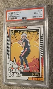 2024 Panini Donruss Bomb Squad #28 Drake Maye PSA 10 - Foto 1 di 2