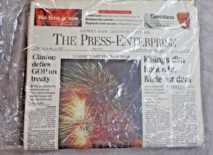 De colección 2001 The Press-Enterprise periódico Hemet San Jacinto 1 de enero Clinton GOP - Imagen 1 de 4