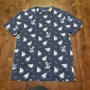 Polo Ralph Lauren L Polo Bear Nautical Tee Blue Windsurfer Classic T-Shirt - Picture 1 of 7