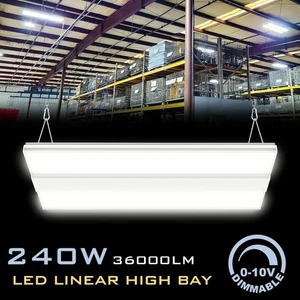 1.6FT LED Shop Light 240W Commercial LED Linear High Bay Lamp Warehouse Workshop - Picture 1 of 13