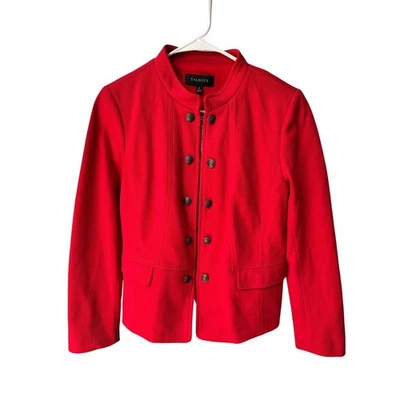 Blazer Talbots Rojo Estilo Militar Botón Delantero Talla 8 - $169.00 Foto 1 de 4