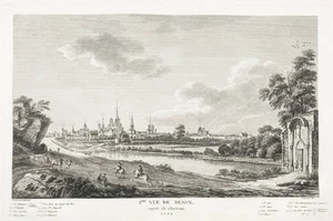 Dijon Cote-d'Or Bourgogne gravure vue view estampe engraving Kupferstich 1780 - Picture 1 of 1