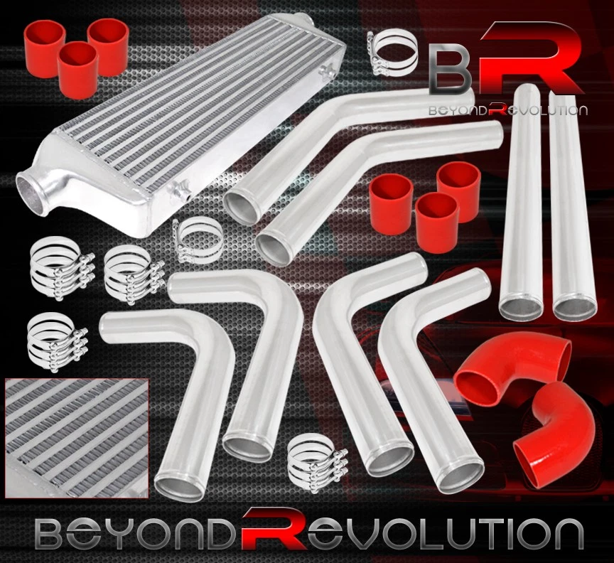 Intercooler de aluminio 27,5" X 7,25" X 2,5" + Kit de tuberías de 64 mm actualización + acoplador Foto 1 de 1