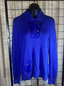 Lauren Ralph Lauren Active Womens Sz Medium Royal Blue Pull-Over Sweater LRL - Picture 1 of 6