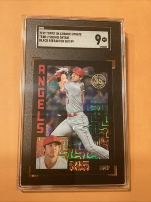 2019 Topps Update Silver ‘84 Topps Chrome Shohei Ohtani #T84U-2 Black /199 SGC 9 - Image 1 of 2