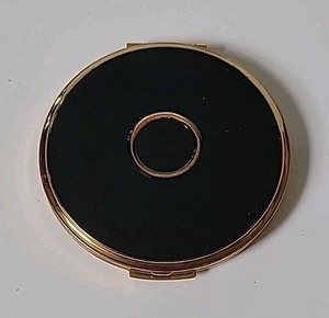 Charles Of The Ritz Signed Vintage Black Enameled Loose Powder Compact Art Deco - Picture 1 of 9