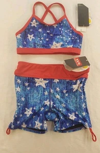 TYR Girls Twinkle Della Swim Shorts & Twinkle Trinity Top Sizes 7/8-NWT - Picture 1 of 10