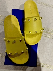 Stuart Weitzman Faux Pearl Slides . Size 7. NIB - Picture 1 of 9