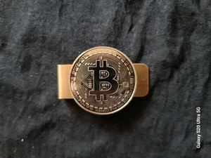 Elegante clip fermasoldi fermabanconote portasoldi portabanconote BitCoin - Foto 1 di 3