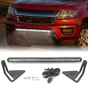 31" Straight LED Light Bar Bumper Mount Kit Fit Chevrolet Colorado GMC Canyon - Picture 1 of 4