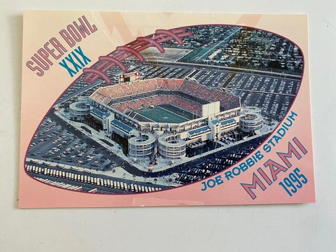 NFL 1995 Super Bowl XXIX Postcard - San Francisco 49ers vs San Diego Chargers Cover