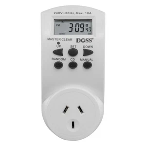 Doss 7 Day 24hrs Mains Digital Powerpoint Electrical Timer 10 On/Off programs - Picture 1 of 3