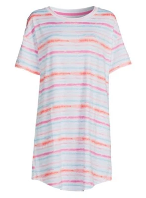 SECRET TREASURES Women’s 2X-3X Stripes Sleepshirt Short Sleeve Sleepwear - Image 1 of 4