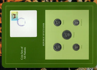 Coin Sets of All Nations Ecuador UNC w/card All 1988 but 50 Sucres 1991 - Image 1 of 2