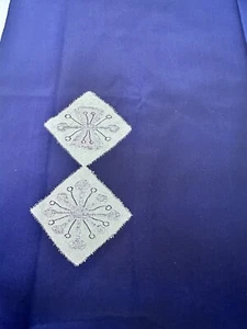 Vintage Japanese kiomono fabric Navy Base Butterfly 13” x 1.7y Long v233 - Picture 1 of 10