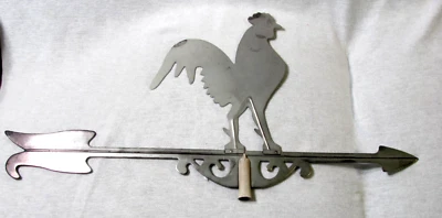 VINTAGE Aluminio Gallo/Pollo Veleta Topper Granero Buzón País Foto 1 de 4