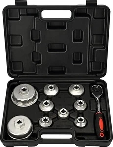 Oil Filter Wrench Sockets Set Removal Tool Kit Bmw Mercedes Toyota 1.8L 2.5L 5.7 - Foto 1 di 7