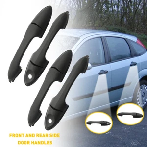 Exterior Rear & Front Door Handle For 2000-2007 Ford Set Focus of 4 Black - Picture 1 of 13