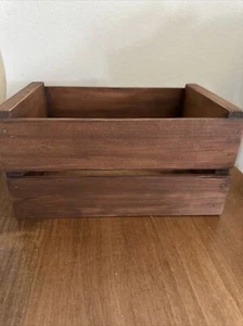 HAND CRAFTED Real WOOD CRATE/BOX 10.5” X 6 3/4” X 5.5” Farm House Decor Storage - Picture 1 of 12