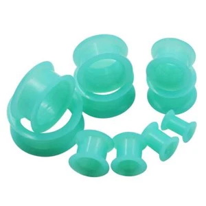 1 Pair Flexible Silicone Skin Tunnels Plugs Ear Gauges Earskin Earlets 6mm-25mm - Picture 1 of 36