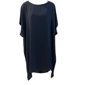 Shift Loose Boxy NEW J Jill PXS Dress NAVY Sheer Overlay / Fitted Lining Rayon - Picture 1 of 15