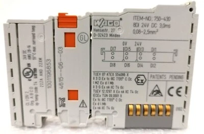 WAGO 750-430 Digital Input 8-Channel; 24 VDC; 3 ms - Image 1 of 4