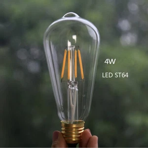 E27 B22 ST64 Edison Bulb Vintage Filament LED Decorative Industrial Light - Picture 1 of 7
