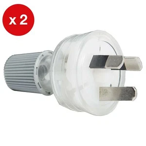 2 PACK - HPM 3 Pin 10A Clear Mains Plug - Picture 1 of 1